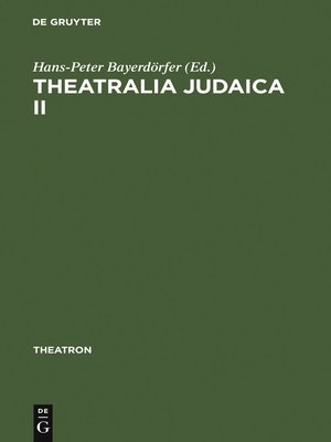 cover image of Theatralia Judaica II